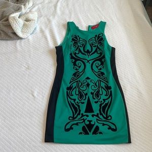 Green and black bodycon dress from Akira